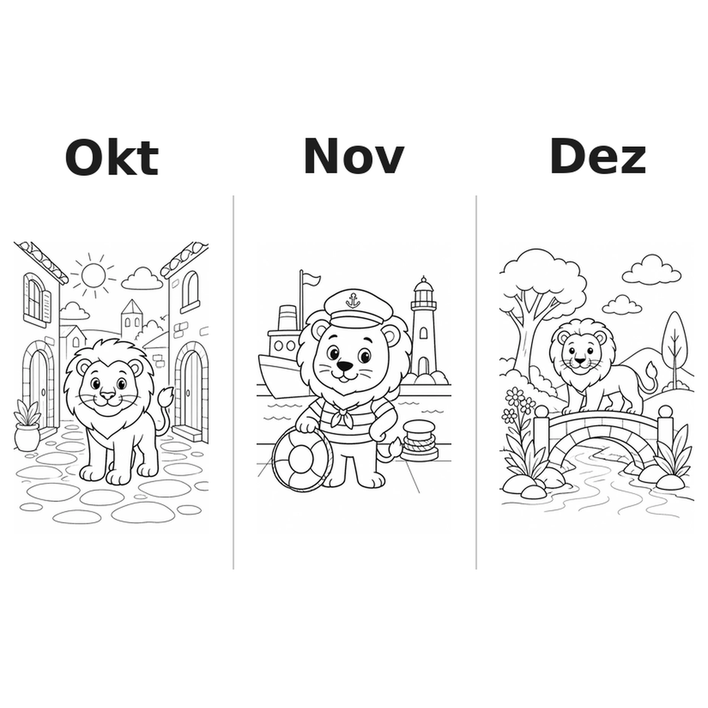tigers_lions_low Kalender 2027 Motive Ausmalen 4
