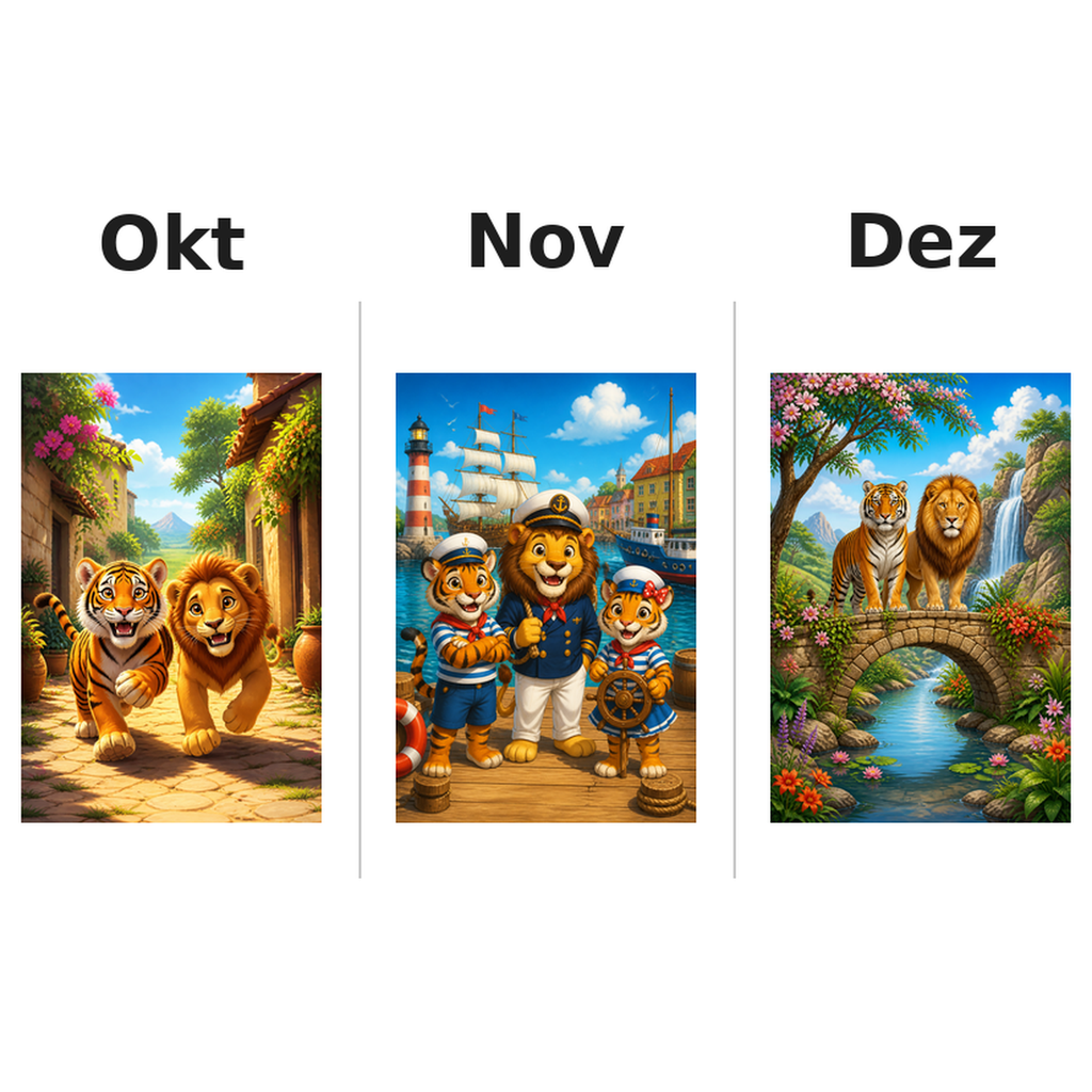 tigers_lions_low Kalender 2027 Motive ausgemalt 4