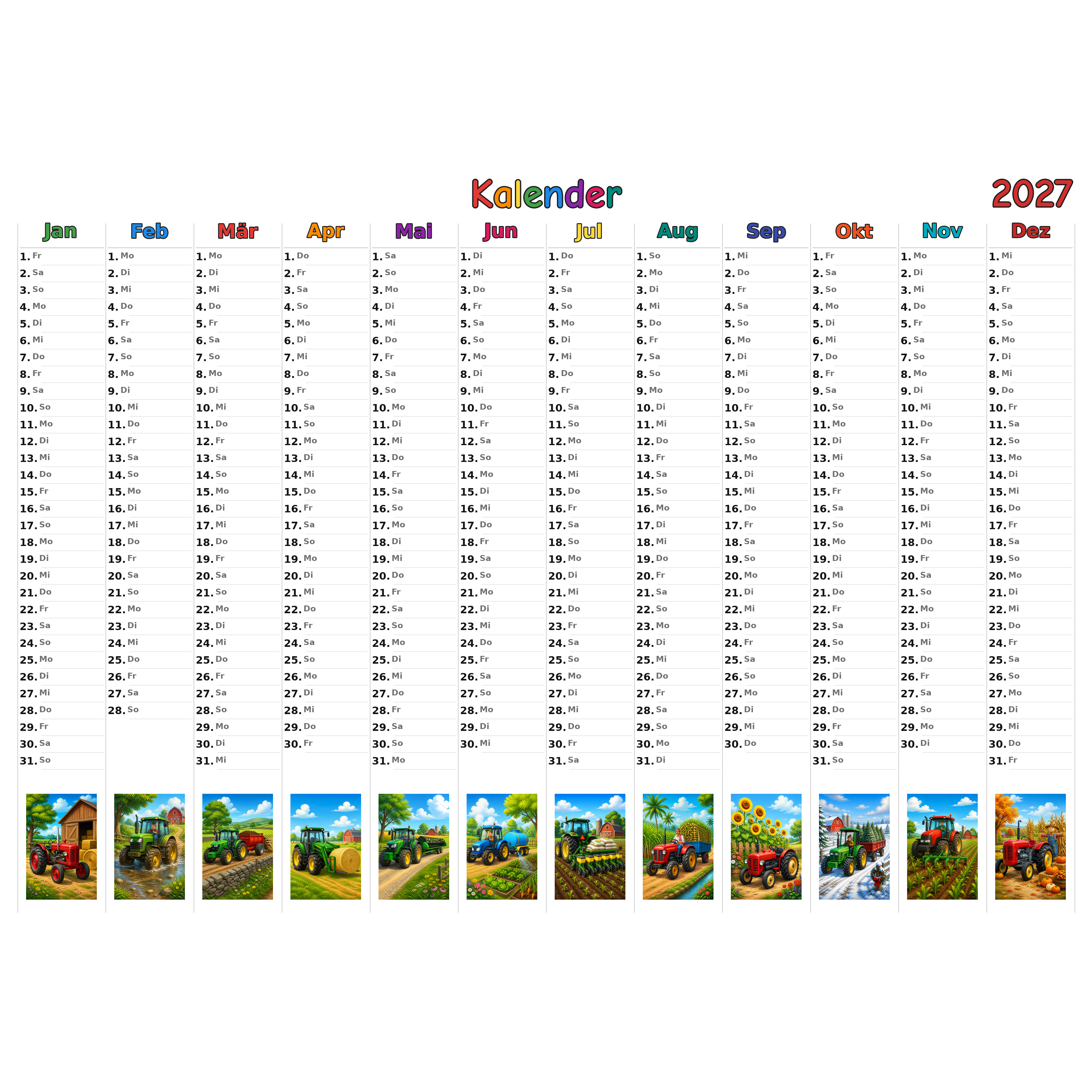 tractors_medium Kalender 2027 ausgemalt