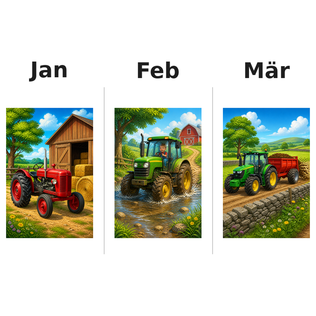 tractors_medium Kalender 2027 Motive ausgemalt 1