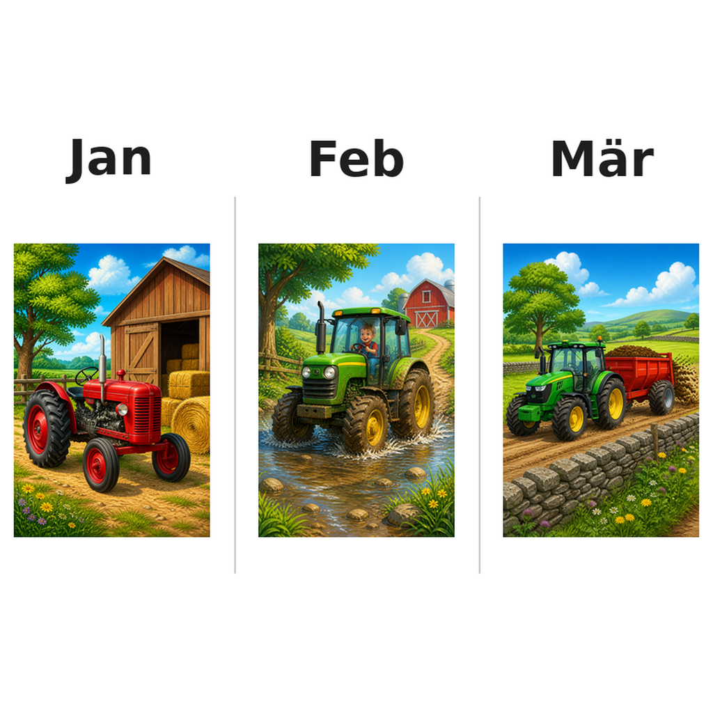 tractors_medium Kalender 2027 Motive ausgemalt 1