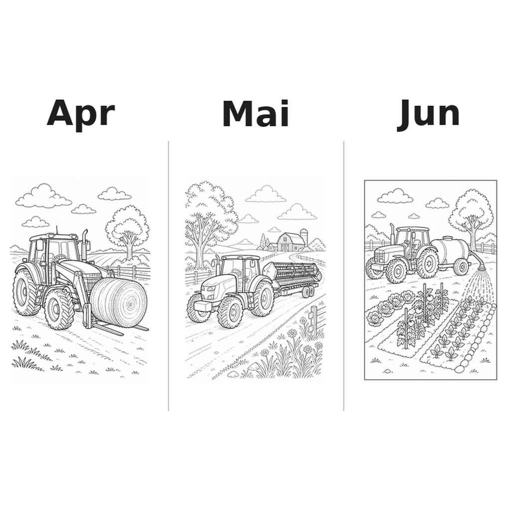 tractors_medium Kalender 2027 Motive Ausmalen 2