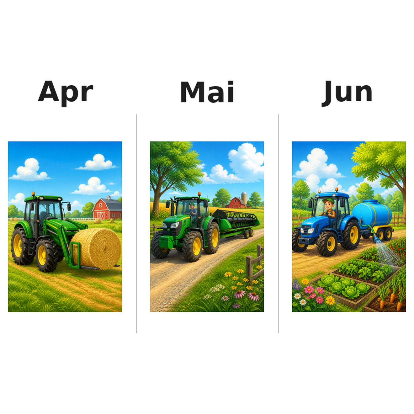 tractors_medium Kalender 2027 Motive ausgemalt 2