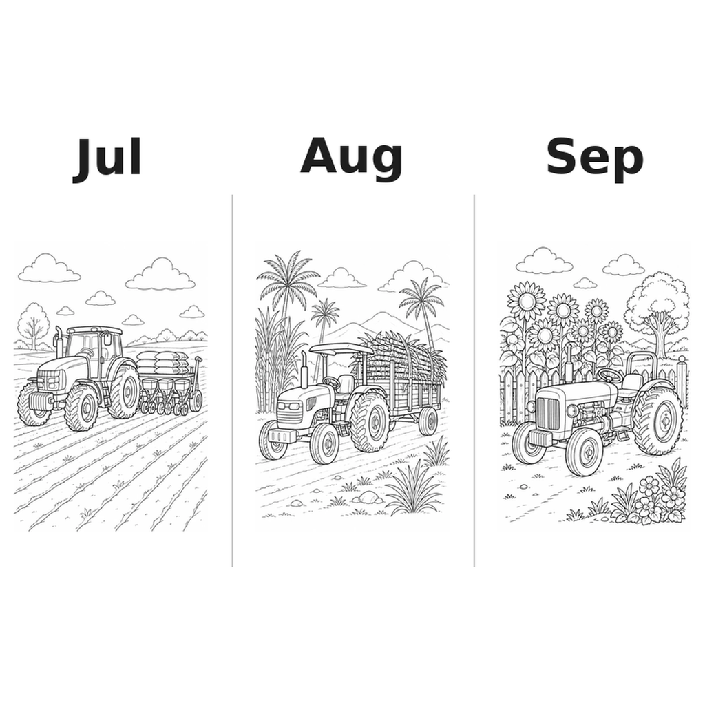 tractors_medium Kalender 2027 Motive Ausmalen 3