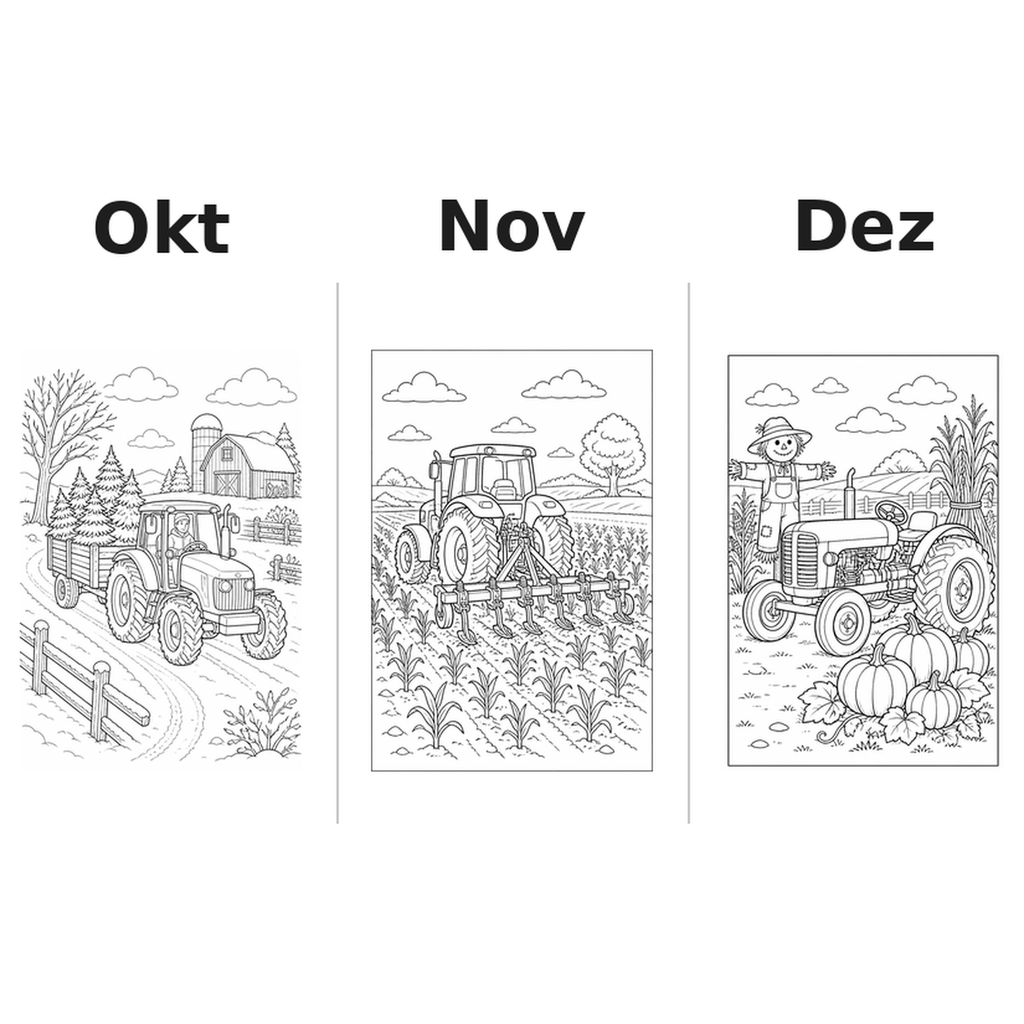 tractors_medium Kalender 2027 Motive Ausmalen 4