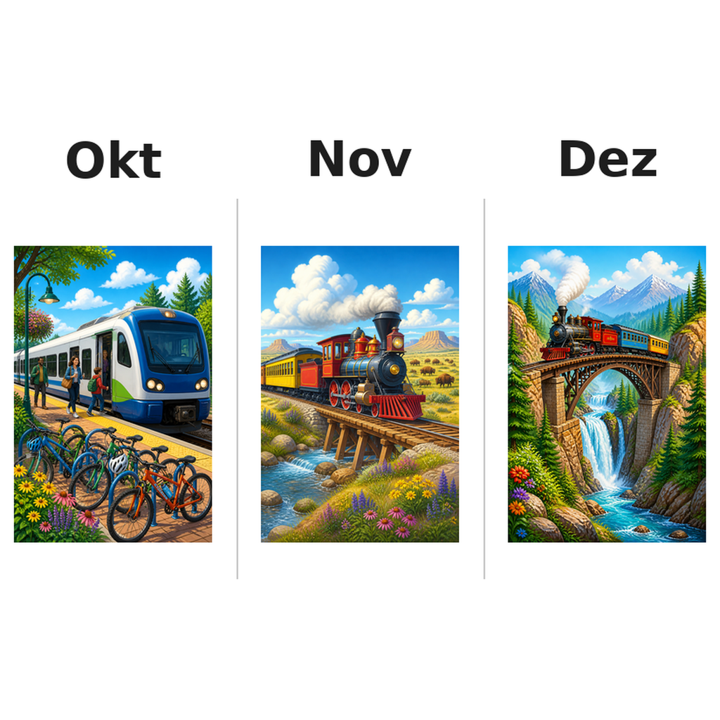 trains_medium Kalender 2027 Motive ausgemalt 4