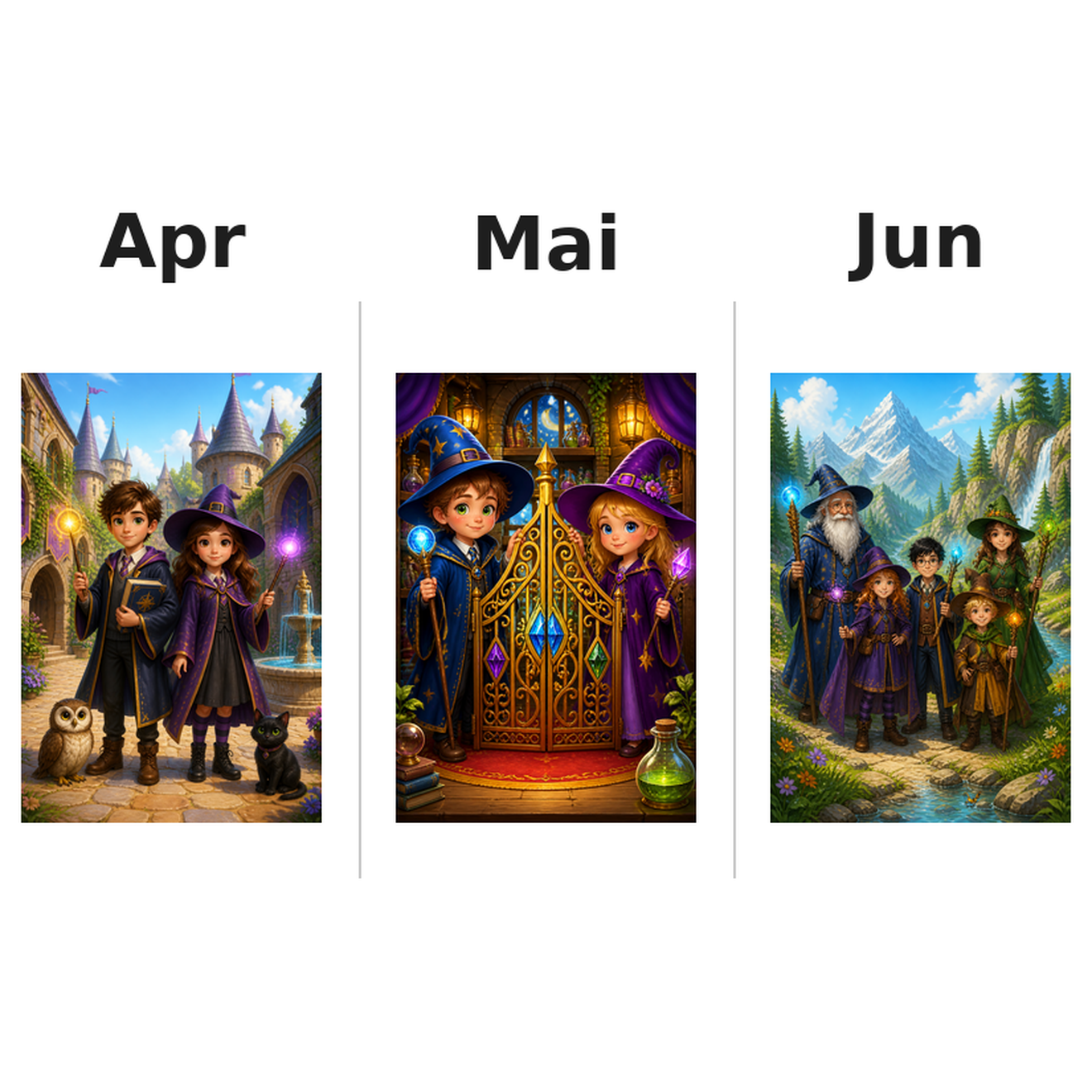 witches_and_wizards Kalender 2027 Motive ausgemalt 2