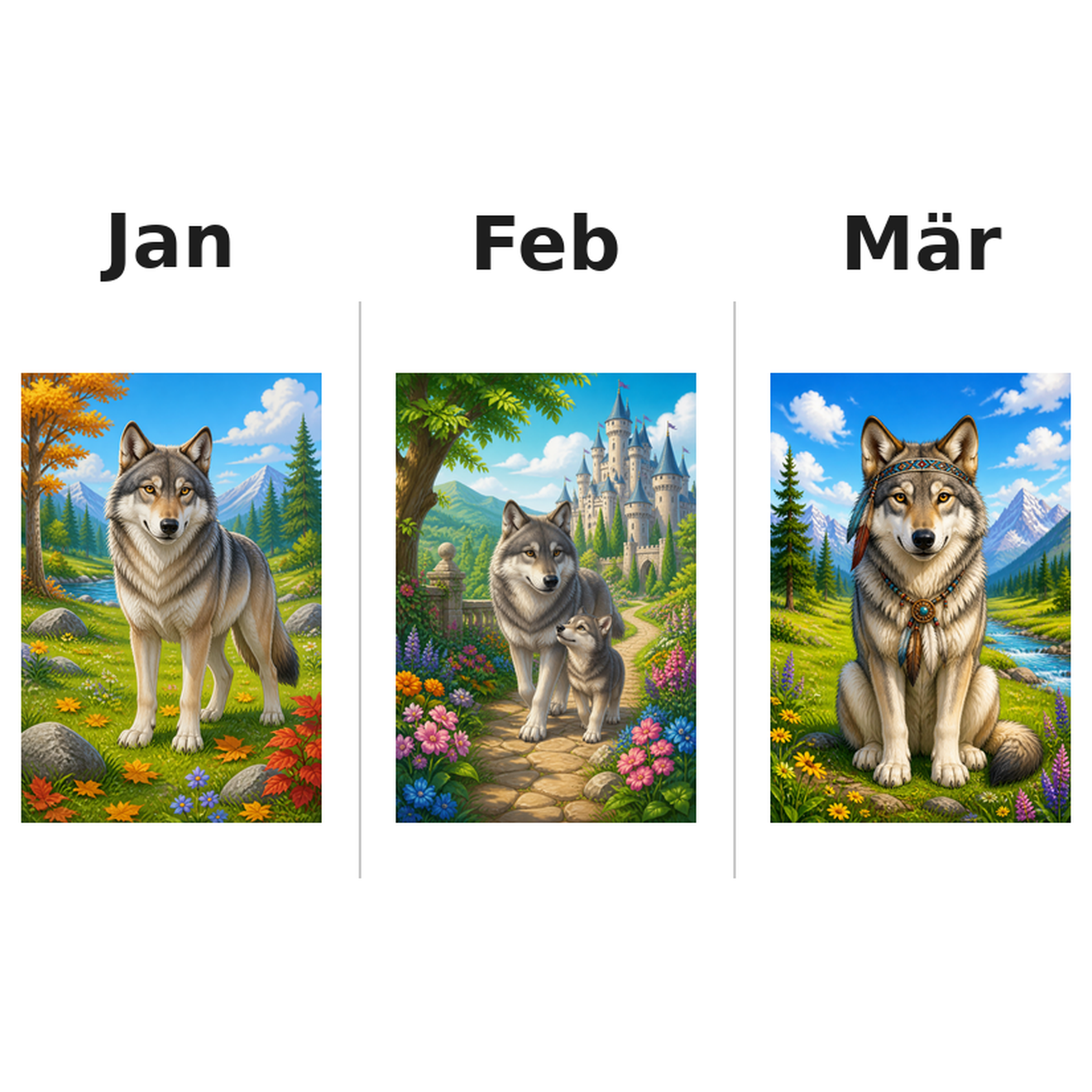 wolves_low Kalender 2027 Motive ausgemalt 1