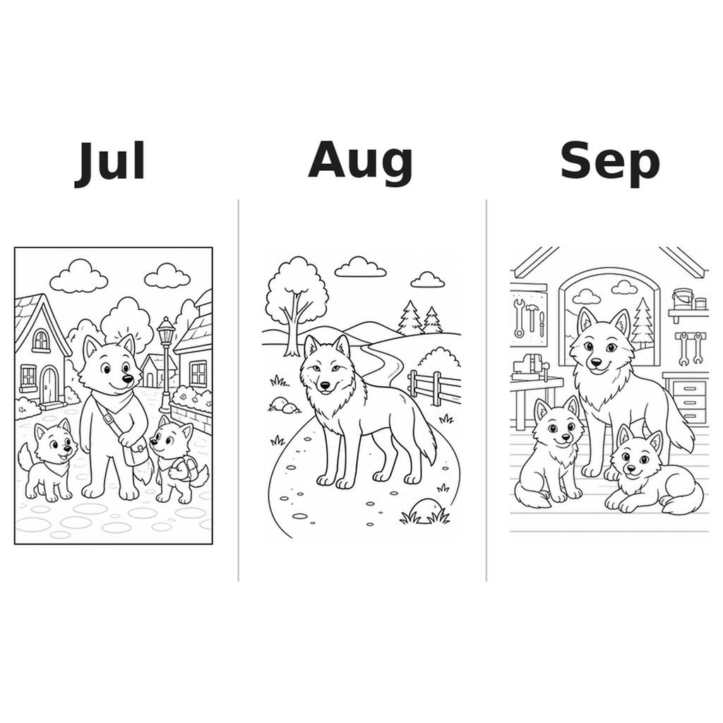 wolves_low Kalender 2027 Motive Ausmalen 3