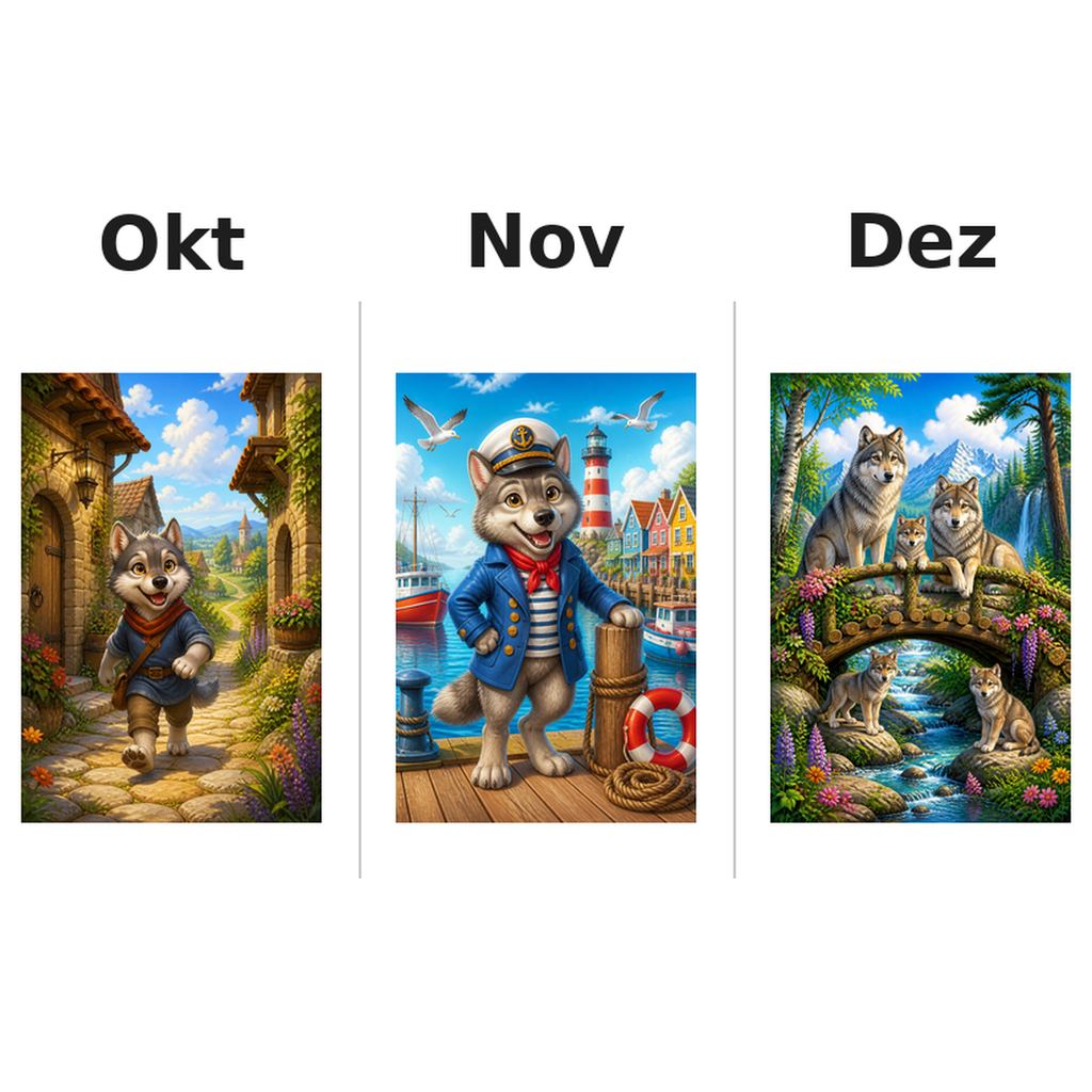 wolves_low Kalender 2027 Motive ausgemalt 4