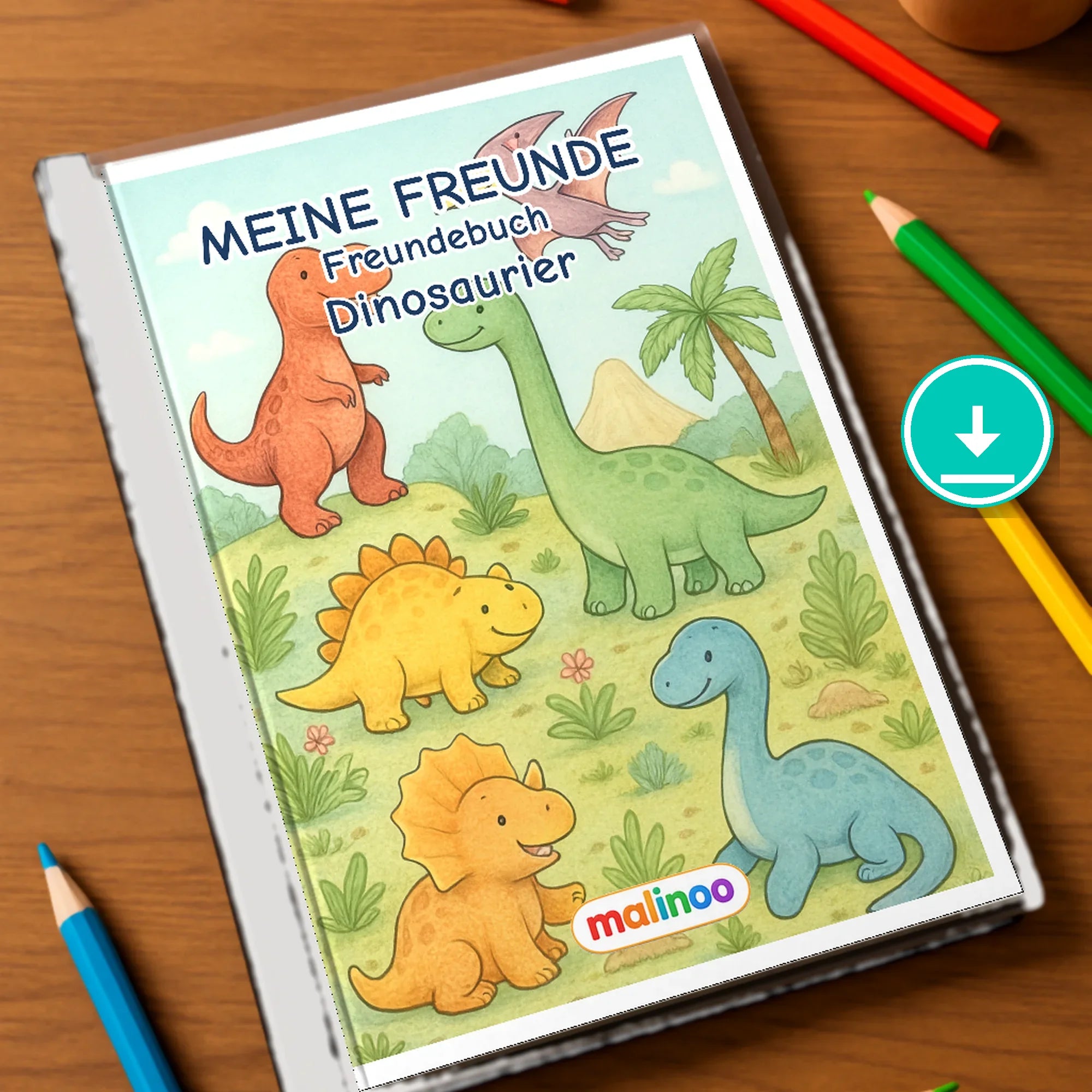 Freundebuch Dinosaur de 00 mockup digital