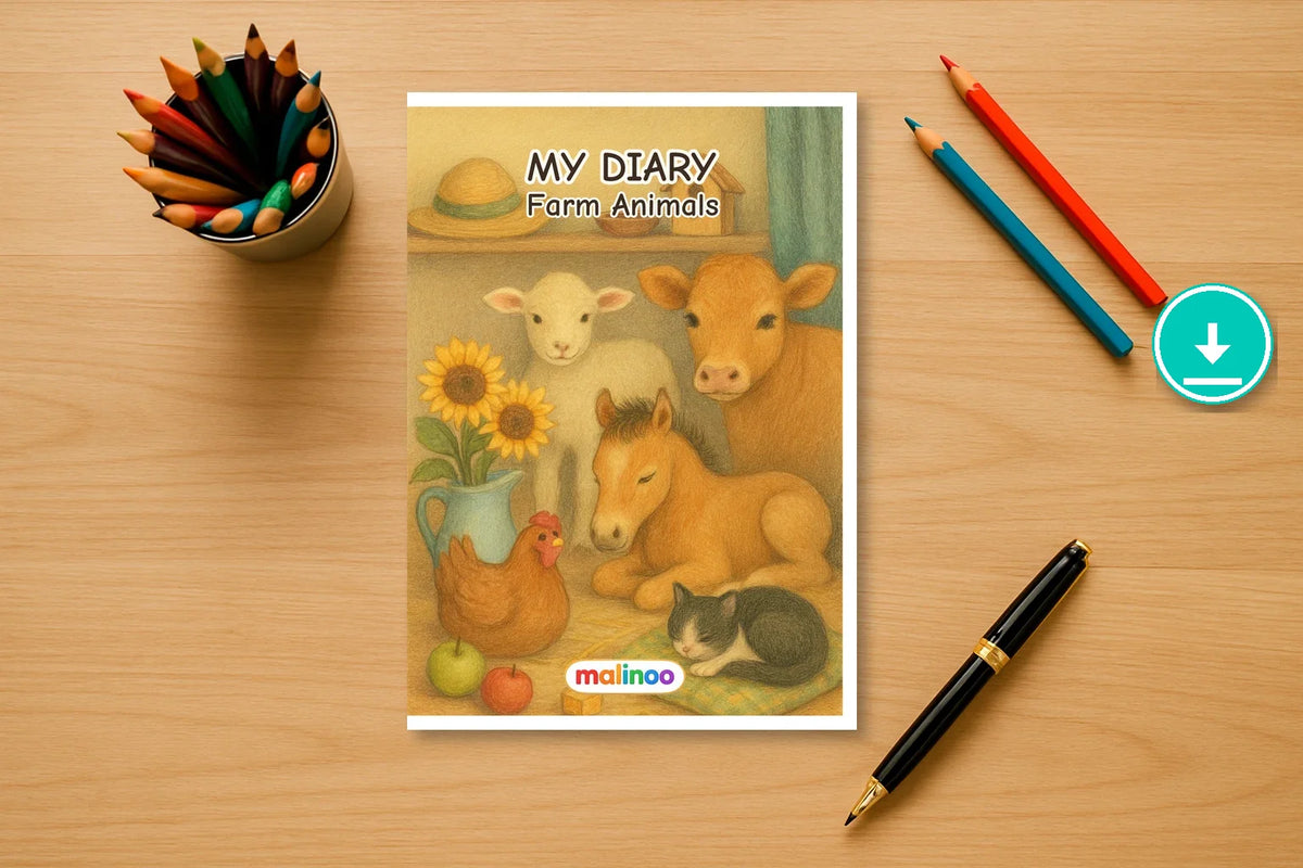 Tagebuch Farm Animals Low animals 00 mockup digital en