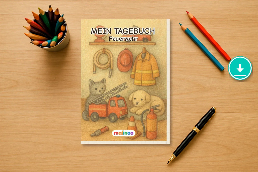 Feuer Download-Set – Malbuch, Tagebuch & Kalender 2027 als PDF – 10 % gespart – Tagebuch als PDF