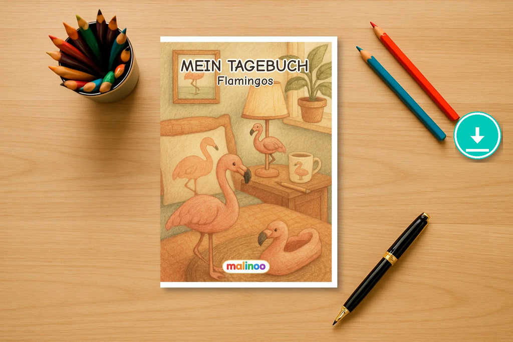 Tagebuch Flamingo Medium 00 mockup digital