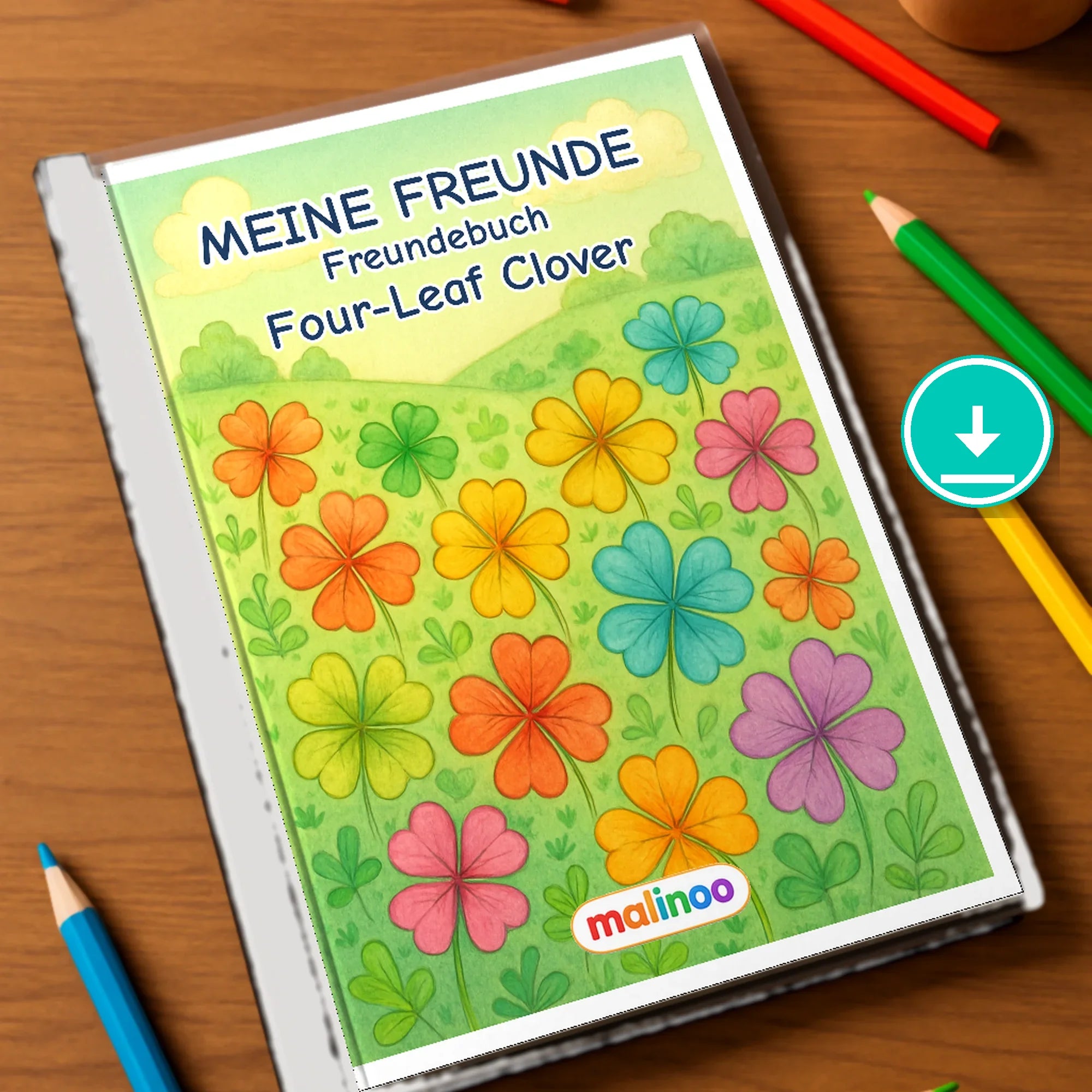 Freundebuch Four-Leaf Clover 00 mockup digital
