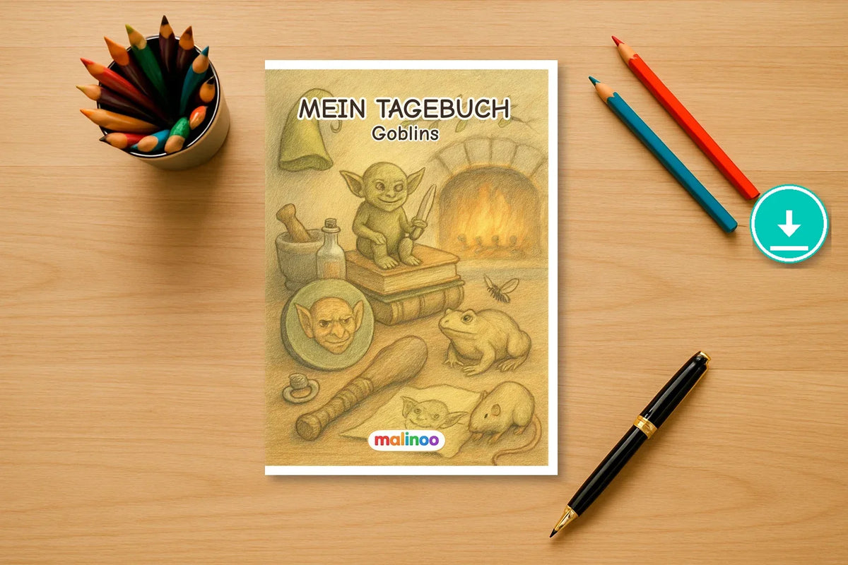 Goblins Download-Set – Malbuch, Rätselbuch & Tagebuch als PDF – 10 % gespart – Tagebuch als PDF
