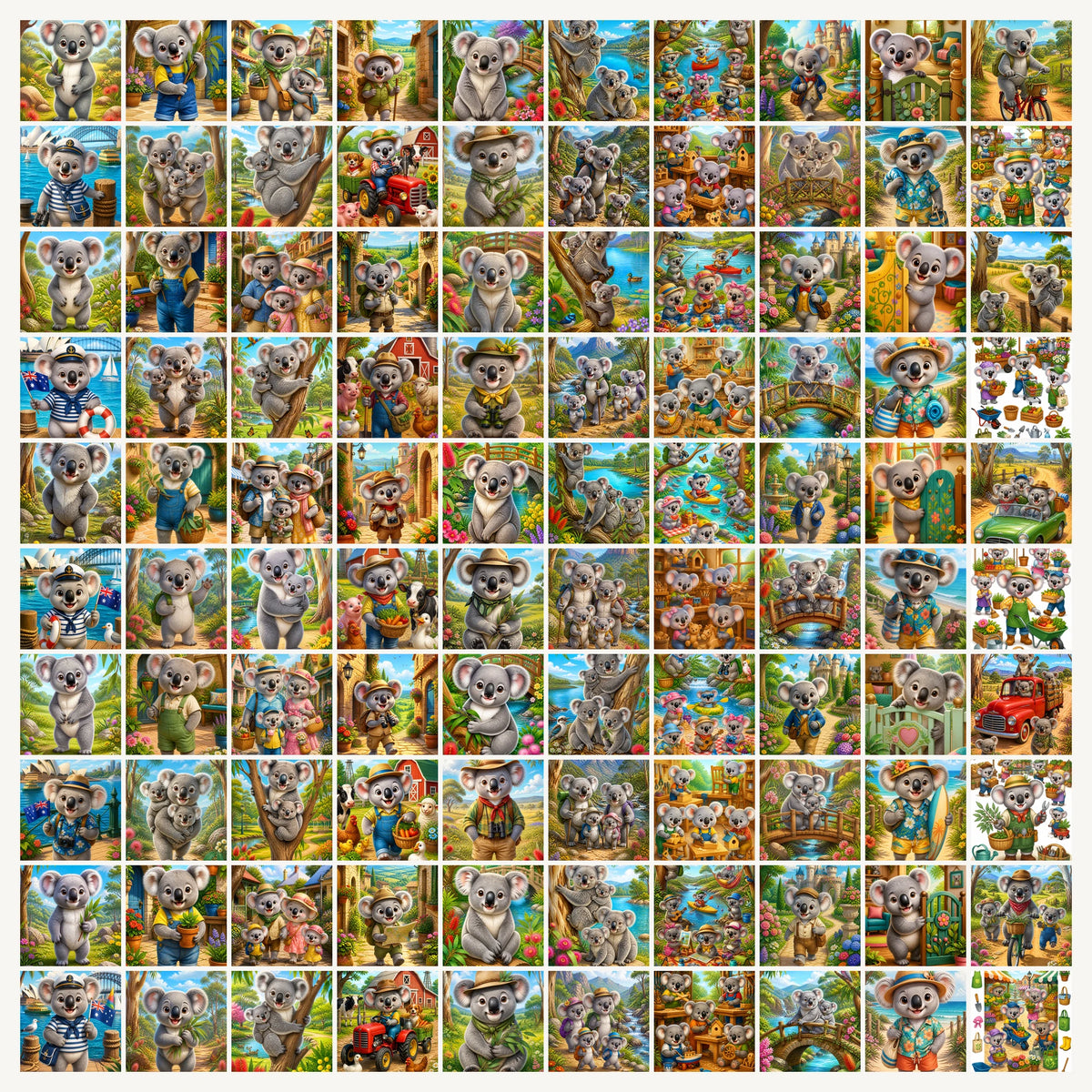 Sticker Adventszeit, Astronauten, Bienen & Hummeln, Weihnachten, Ich bin im Krankenhaus, Japan, Kindergarten-Abschied, Koalas, Magische Tiere, Mandalas – 100 Aufkleber je Thema, Vinyl wasserabweisend – Bild 9