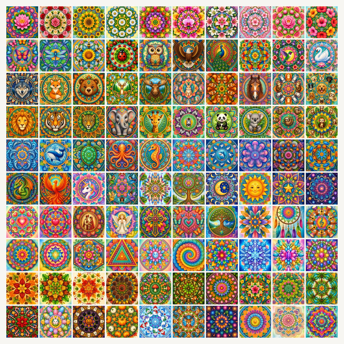 Sticker Adventszeit, Astronauten, Bienen & Hummeln, Weihnachten, Ich bin im Krankenhaus, Japan, Kindergarten-Abschied, Koalas, Magische Tiere, Mandalas – 100 Aufkleber je Thema, Vinyl wasserabweisend – Bild 11