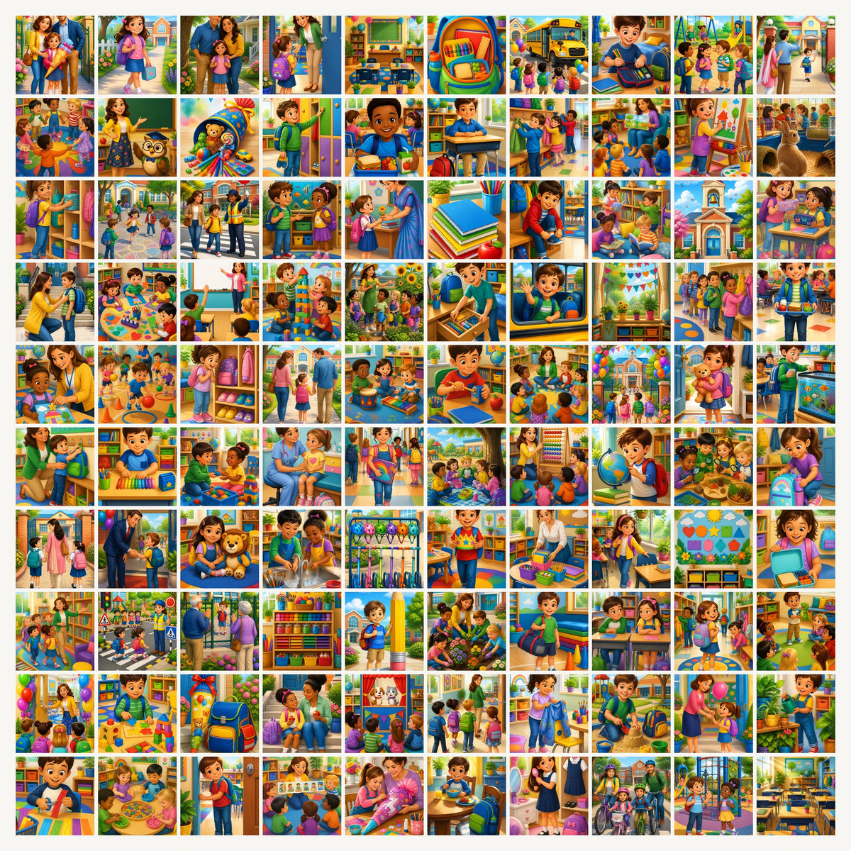 Sticker-Set Kinder – 100 Aufkleber pro Motivwelt – DIN-A4 Vinyl, wasserfest – 10 Motivwelten zur Auswahl – Aufkleber Kinder, Sticker Set – Bild 3