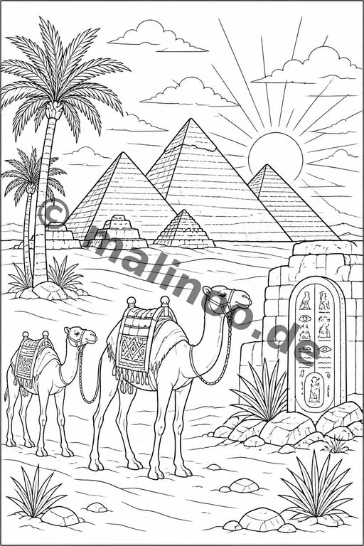 Ägypten Malbuch 100 Ausmalbilder PDF Download – Vorschaubild 1