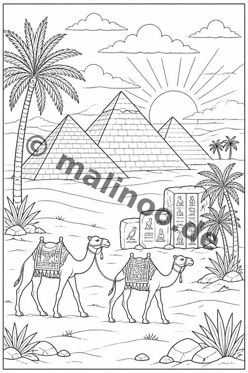 Ägypten Malbuch 100 Ausmalbilder gedruckt+gebunden – Vorschaubild 1
