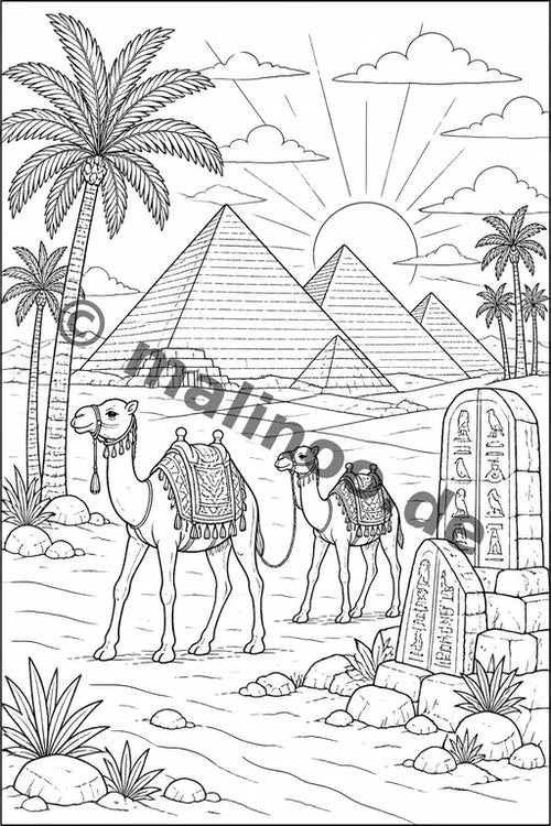 Ägypten Malbuch 100 Ausmalbilder gedruckt+gebunden – Vorschaubild 1