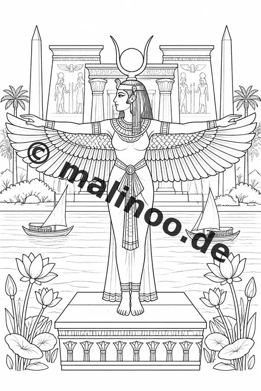 Ägypten Malbuch 100 Ausmalbilder gedruckt und gebunden – Vorschaubild 2