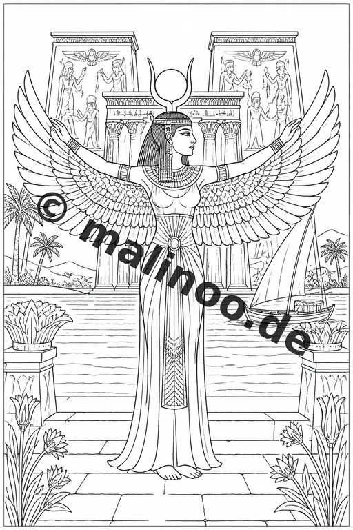 Ägypten Malbuch 100 Ausmalbilder gedruckt und gebunden – Vorschaubild 2