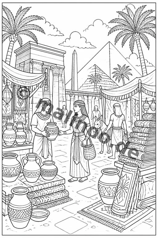 Ägypten Malbuch 100 Ausmalbilder gedruckt+gebunden – Vorschaubild 3