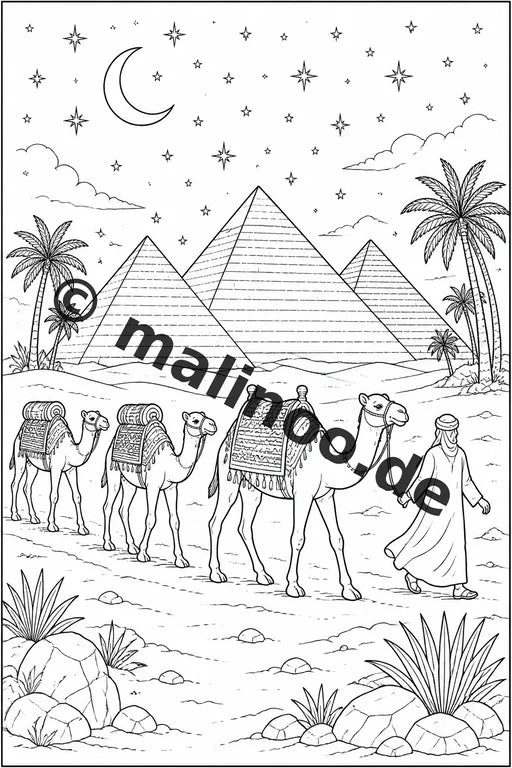 Ägypten Malbuch 100 Ausmalbilder gedruckt und gebunden – Vorschaubild 4