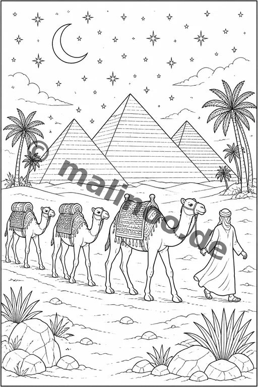 Ägypten Malbuch 100 Ausmalbilder gedruckt+gebunden – Vorschaubild 4