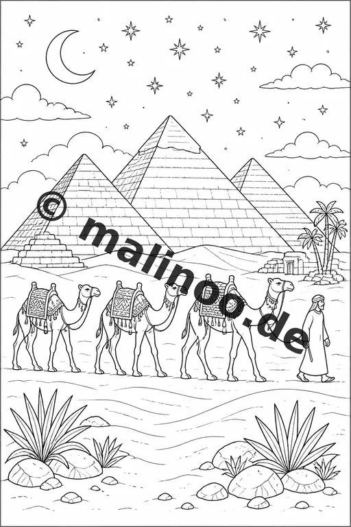 Ägypten Malbuch 100 Ausmalbilder gedruckt und gebunden – Vorschaubild 4
