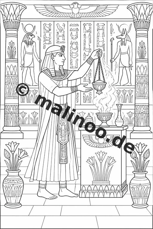 Ägypten Malbuch 100 Ausmalbilder gedruckt und gebunden – Vorschaubild 5