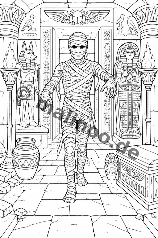 Ägypten Malbuch 100 Ausmalbilder gedruckt+gebunden – Vorschaubild 6