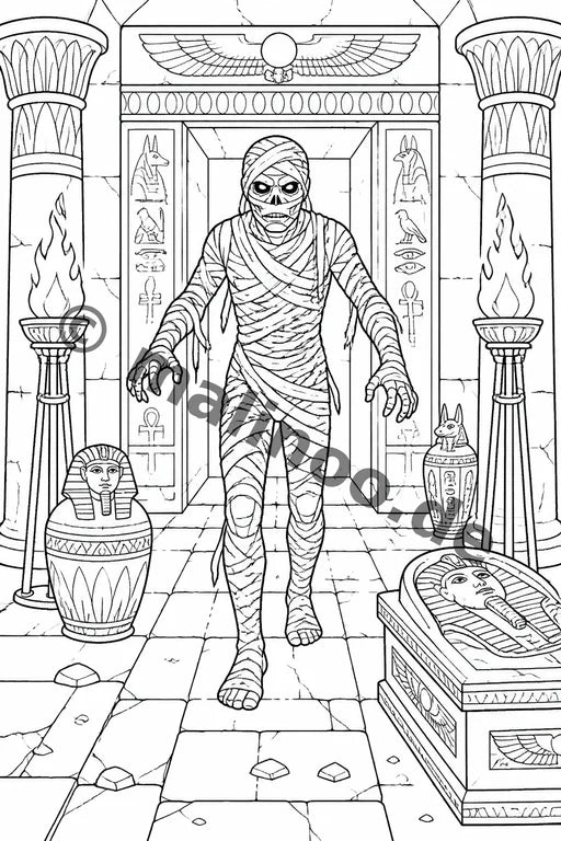 Ägypten Malbuch 100 Ausmalbilder gedruckt+gebunden – Vorschaubild 6