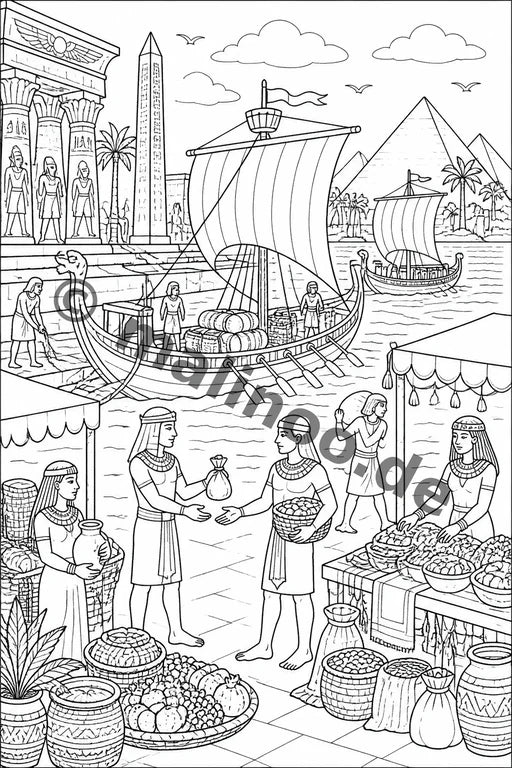 Ägypten Malbuch 100 Ausmalbilder gedruckt+gebunden – Vorschaubild 9