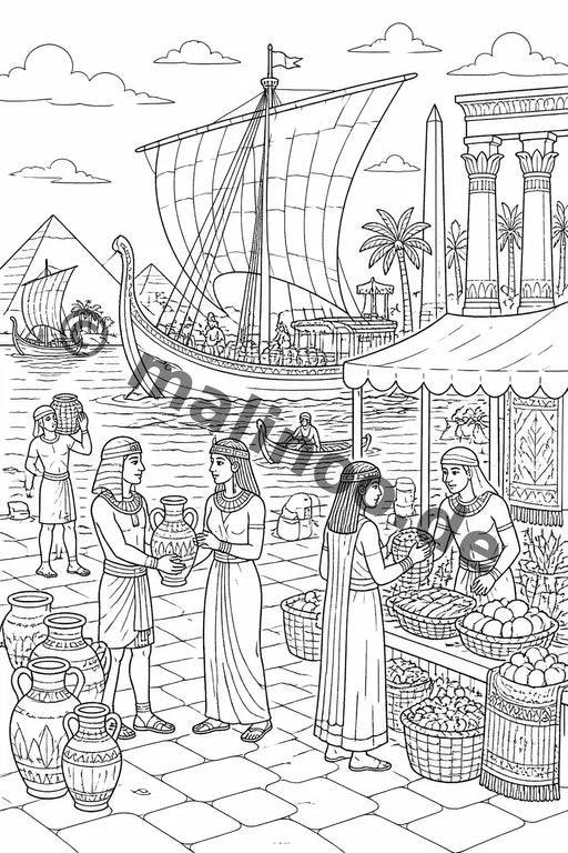 Ägypten Malbuch 100 Ausmalbilder gedruckt+gebunden – Vorschaubild 9