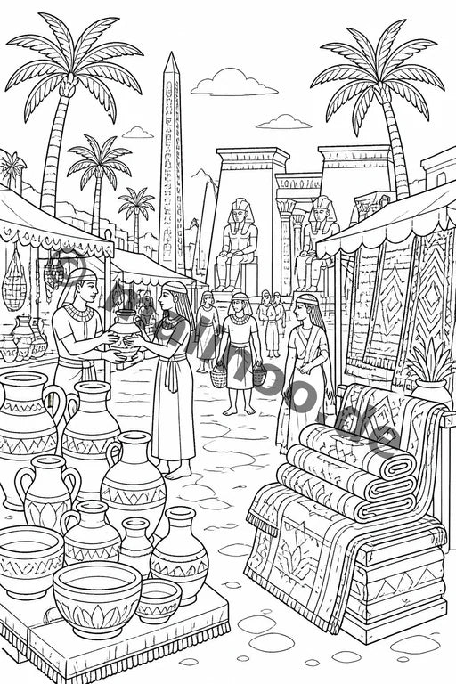 Ägypten Malbuch 100 Ausmalbilder gedruckt+lose – Vorschaubild 3