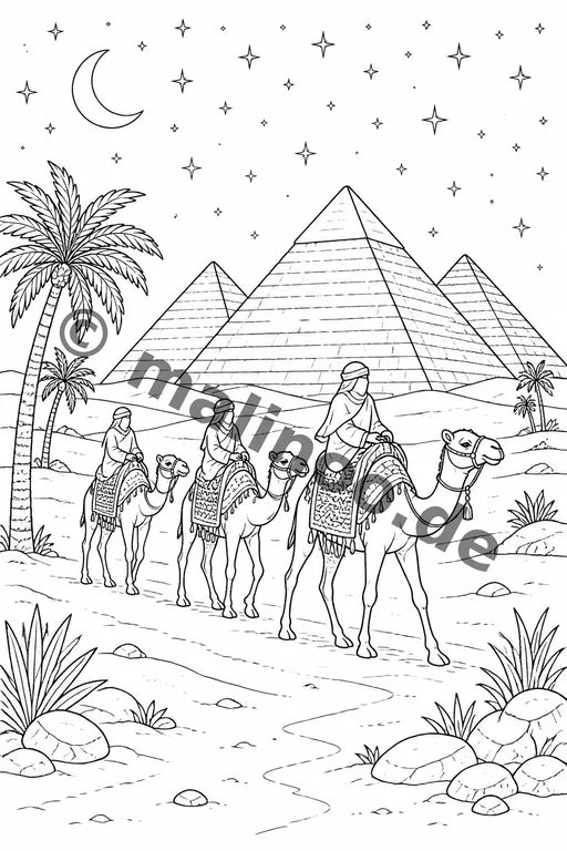 Ägypten Malbuch 100 Ausmalbilder gedruckt+lose – Vorschaubild 4