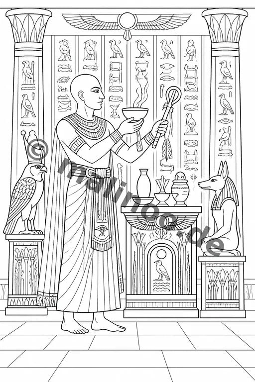 Ägypten Malbuch 100 Ausmalbilder gedruckt+lose – Vorschaubild 5
