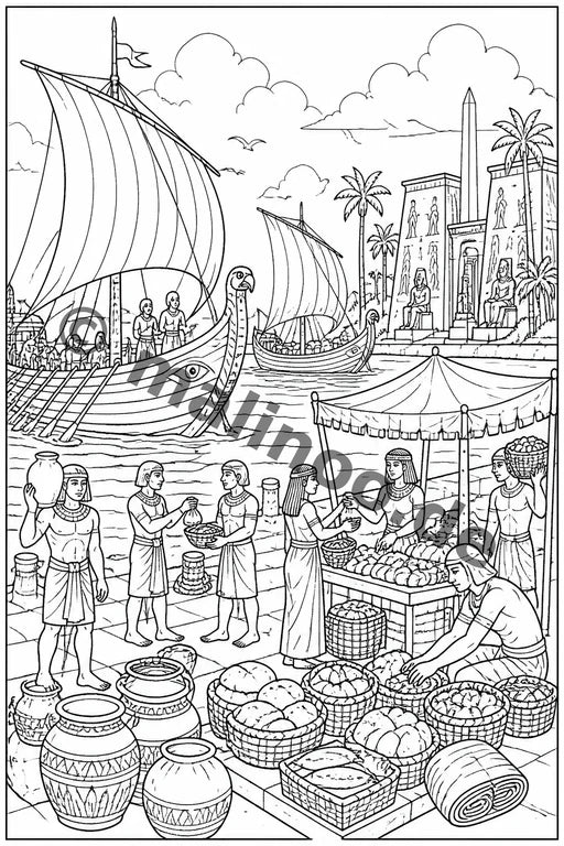 Ägypten Malbuch 100 Ausmalbilder gedruckt+lose – Vorschaubild 9