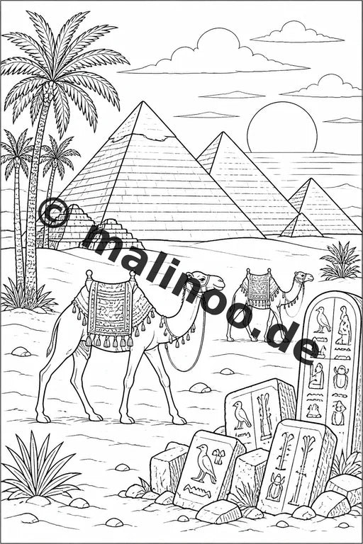 Ägypten Malbuch 20 Ausmalbilder PDF Download digital – Vorschaubild 1