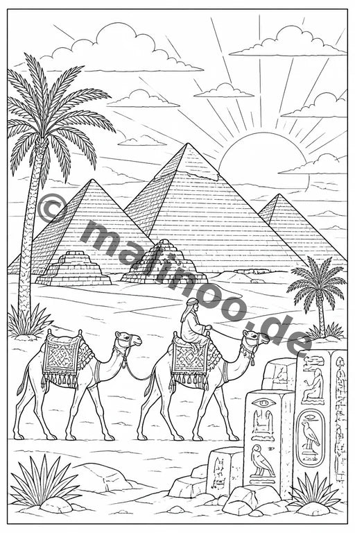Ägypten Malbuch 20 Ausmalbilder PDF Download – Vorschaubild 1