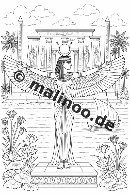 Ägypten Malbuch 20 Ausmalbilder PDF Download digital – Vorschaubild 2