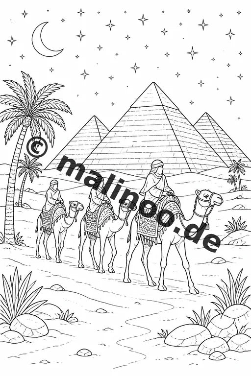 Ägypten Malbuch 20 Ausmalbilder PDF Download digital – Vorschaubild 4