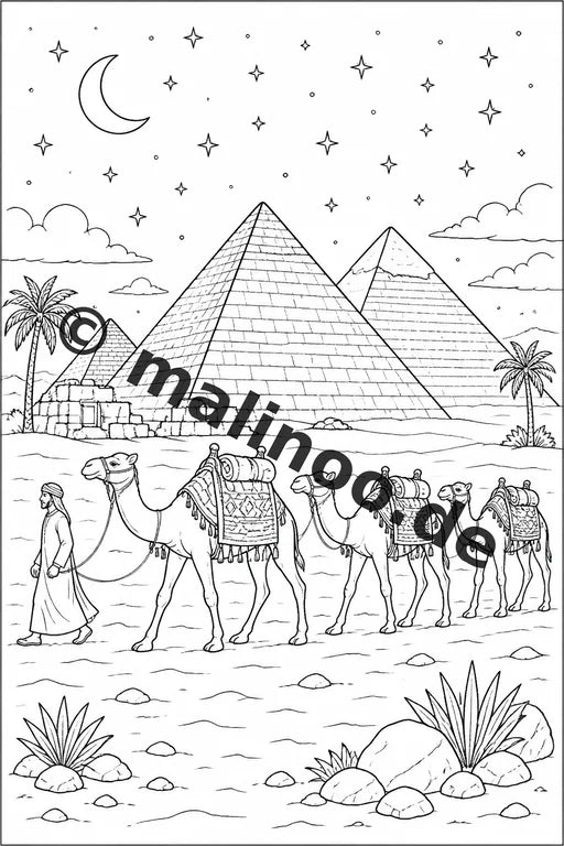 Ägypten Malbuch 20 Ausmalbilder PDF Download digital – Vorschaubild 4