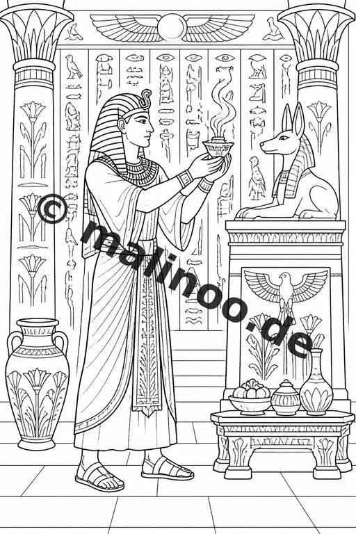 Ägypten Malbuch 20 Ausmalbilder gedruckt und gebunden – Vorschaubild 5