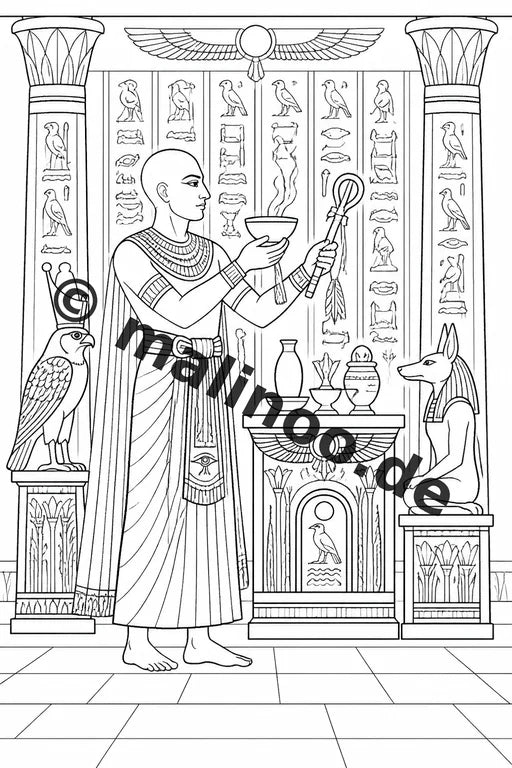 Ägypten Malbuch 20 Ausmalbilder gedruckt und gebunden – Vorschaubild 5