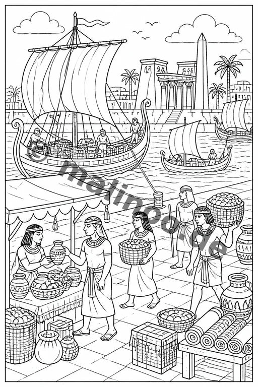 Ägypten Malbuch 20 Ausmalbilder gedruckt+gebunden – Vorschaubild 9