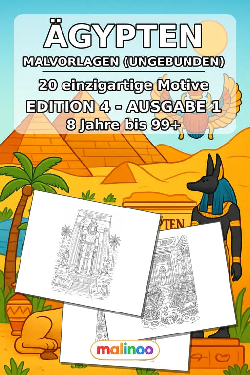 Ägypten Malbuch 20 Ausmalbilder gedruckt+lose – Cover